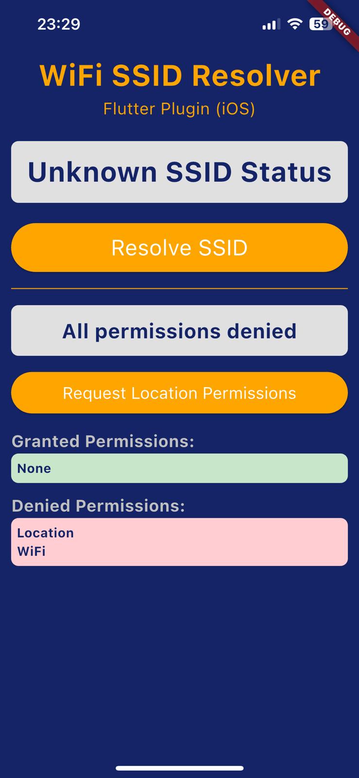 SSID Resolver: Unknown SSID, Location Permissions Missing